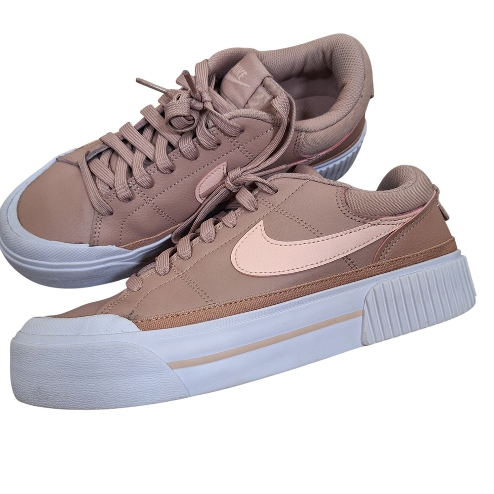 Nike Court Legacy Lift Desert Berry Particle Pink Leather Platform Shoes 8.5